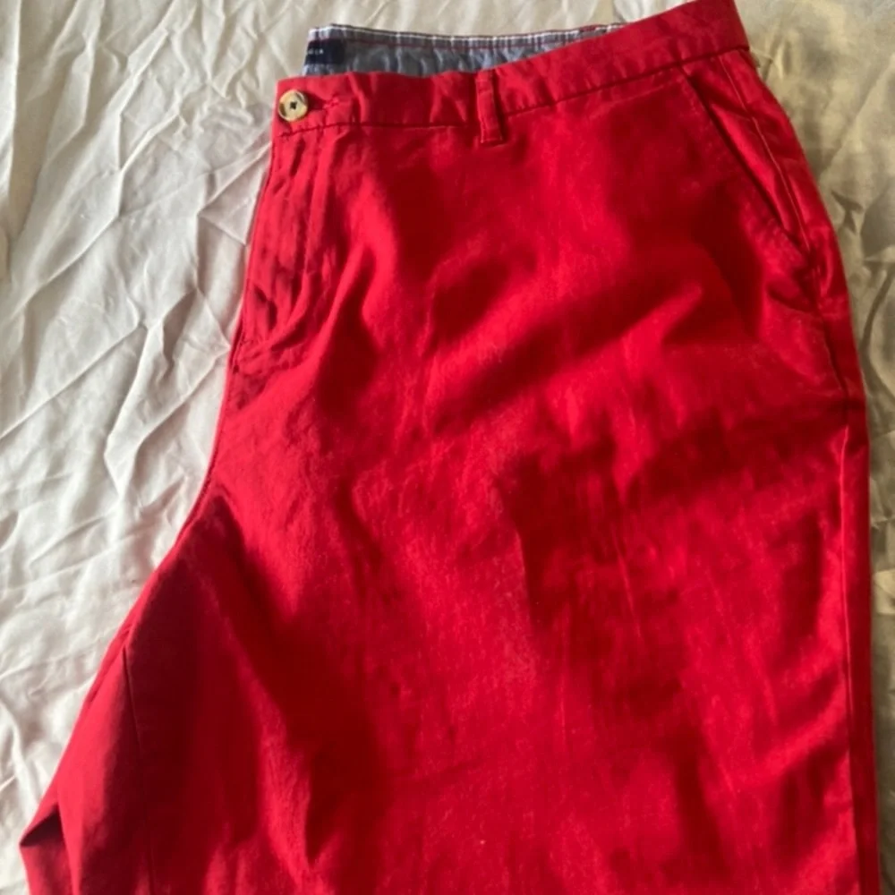 Vibrant Red Elastic Waist Trousers - Picture 3 of 4
